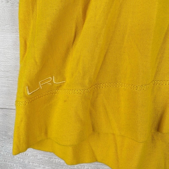 LRL Lauren Ralph Lauren Long Sleeve V-Neck Yellow Cotton Shirt Size Medium - Picture 3 of 10